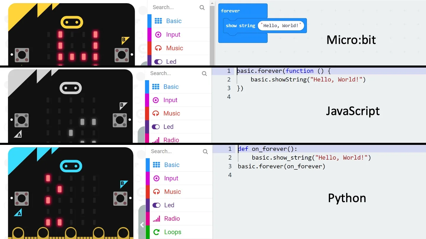 Una 在块、JavaScript 和 Python 2 之间切换