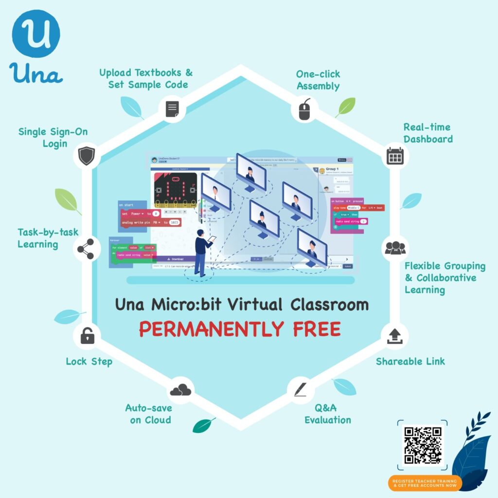 Una micro:bit virtual classroom is now permanently free for all schools | Provide free teacher training and limited time discount offer to new customers