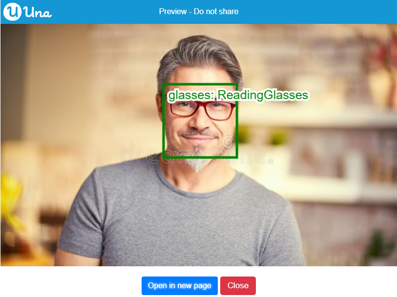 Apply face detection result on image - Glasses Output