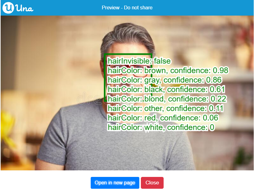 Apply face detection result on image - Hair Output