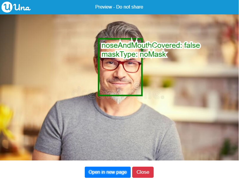 Apply face detection result on image - Mask Output