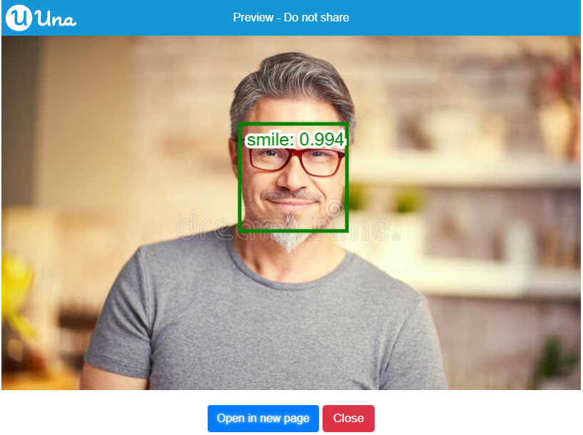 Apply face detection result on image - Smile Output