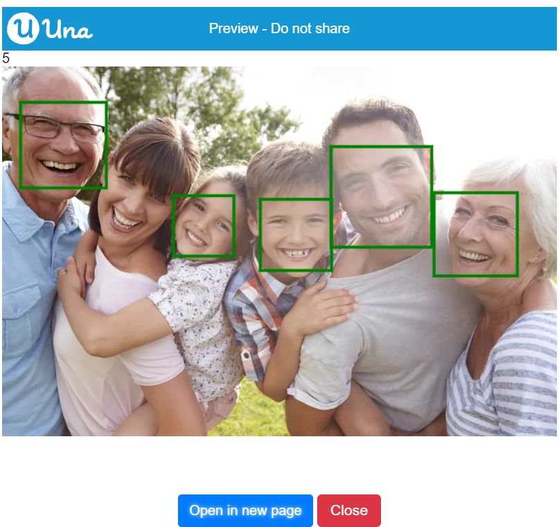 Face Detection Result count faces - Output