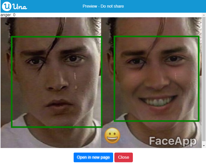 Face Detection Result count faces with emotion valued one - Output